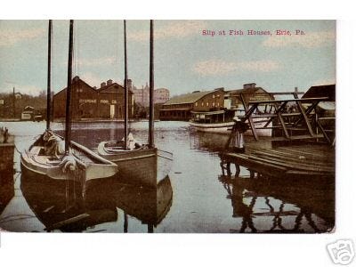 Old Post Card of Erie's Harbor