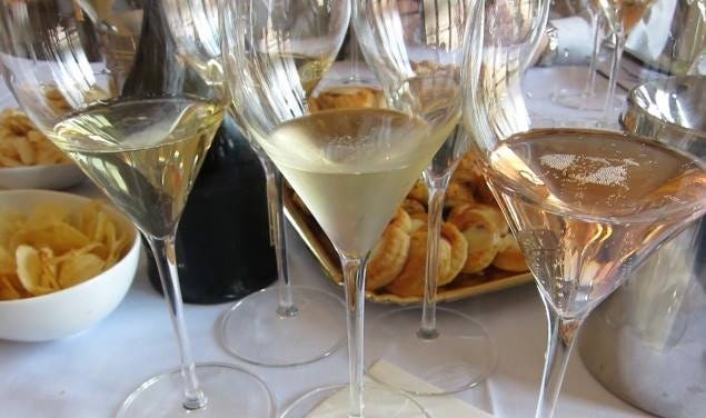 Franciacorta sparkling wines are made in white and rose. [Courtesy photo]