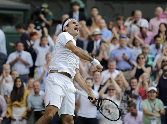 Roger Federer is now 3-1 against Rafael Nadal at Wimbledon, but 1-9 against him at other Slams. [THE ASSOCIATED PRESS]