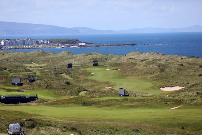 The Dunluce Links course at Royal Portrush awaits its time in the spotlight, if not sunshine, this week. [AP/Peter Morrison]
