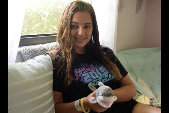 Jackie Jozaitis, 16, is recovering after being bitten by a shark while boogie boarding in the Atlantic Ocean near Amelia Island. [GateHouse Florida/Carlos R. Munoz]