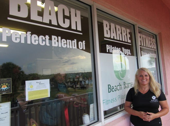 Tucked away in a two-story building on 2nd Street in Flagler Beach, Beach Barre Fitness attracts fitness lovers of all ages to the pilates and yoga-based studio, to work with owner Gayle Jaffe on their healthy lifestyle goals. [News-Tribune photos/Danielle Anderson]