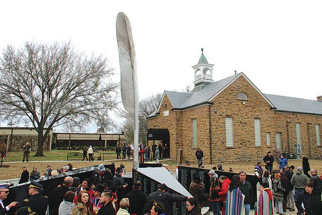 The Osage Nation Congress has agreed to appropriate $250,000 for a design for the expansion of the Osage Nation Museum. In this Journal-Capital file photo, the museum can be seen in the background, behind the Osage Nation Veterans Memorial.