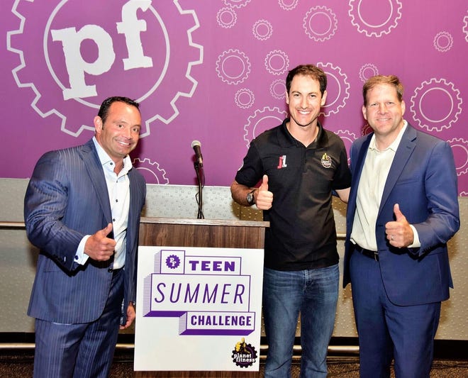 Planet Fitness has joined with Gov. Chris Sununu and NASCAR champion Joey Logano to challenge New Hampshire teens to work out for a good cause this summer as part of the company’s national initiative, the Teen Summer Challenge. [Courtesy photo]