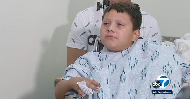 Aaron Carreto, 10, lost part of his arm in a fireworks mishap. [WTVD-TV]