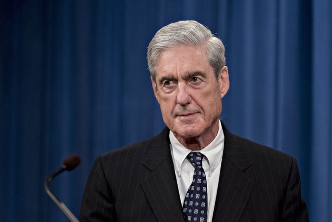 Robert Mueller at the Department of Justice in Washington on May 29, 2019. MUST CREDIT: Bloomberg photo by Andrew Harrer.