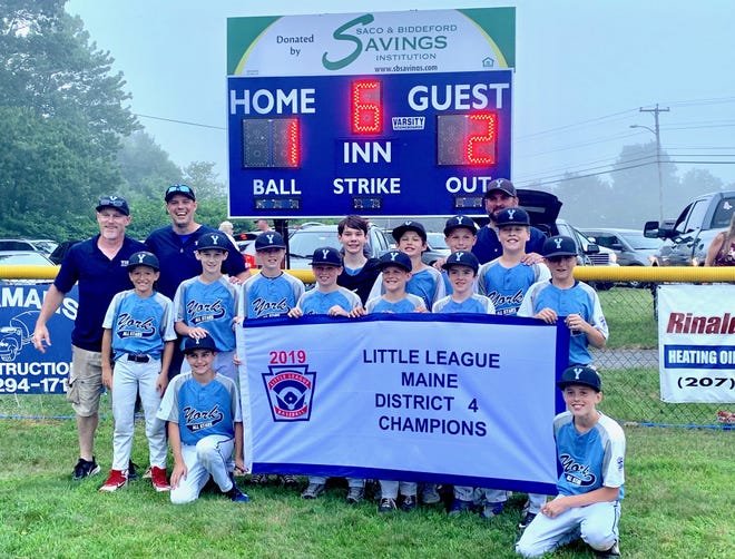 The York Little League 10-12-year-old all-star team won its third straight district championship earlier this month and are currently playing in the Maine state tournament in Lewiston. The winner of the state championship advances to the New England Regional next month in Bristol, Conn. [Courtesy photo]
