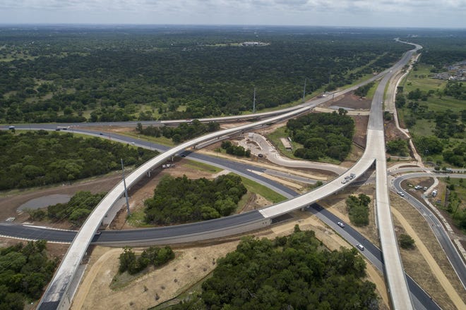 The interchange where Texas 45 Southwest, top right, meets MoPac Boulevard. [JAY JANNER/AMERICAN-STATESMAN]