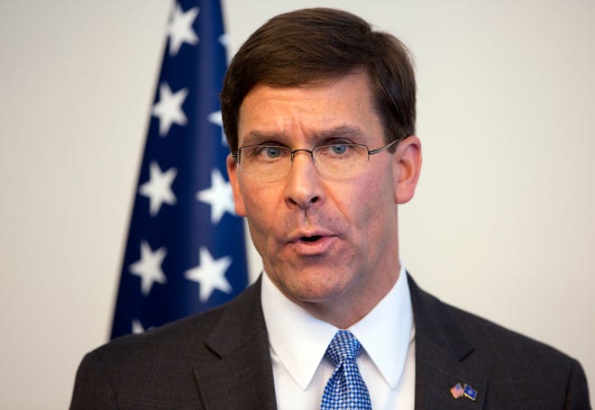 In one of his first acts as Secretary of Defense, Mark Esper has ordered the creation of a PFAS task force at the Pentagon. [AP FILE PHOTO]