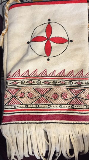 The Westport Historical Society celebrates local Native American heritage and traditional arts with a series of special events this summer. Seen here is a painted deerskin bag made by Elizabeth James-Perry. [Courtesy photo]