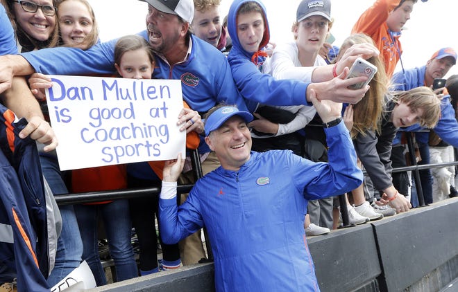 UF fans, as well as the Bobby Dodd "watch list" committee, hope the Head Gator continues winning football games in 2019. [AP File]