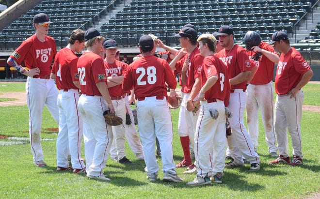 Since losing its opener against Concord, 1-0, Booma Post 6 has won two straight games in the American Legion state tournament to earn itself a place in Monday's final four. [Mike Zhe/Seacoastonline]