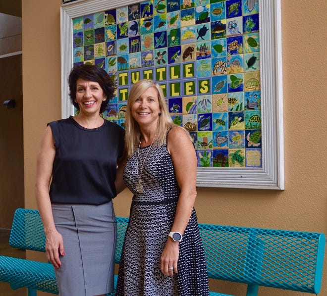 Forty Carrots CEO Michelle Kapreilian with Patti Folino, principal of Tuttle Elementary School. [Photo provided]