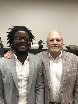 Jack Payne, the University of Florida’s senior vice president for agriculture and natural resources, right, with Herby Zephir, a wildlife science student at UF and a participant in the Doris Duke Conservation Scholars Program. [Submitted photo]