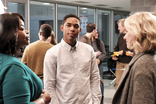 This image released by Neon shows, from left, Octavia Spencer, Kelvin Harrison Jr. and Naomi Watts in a scene from "Luce." (Jon Pack/Neon via AP)