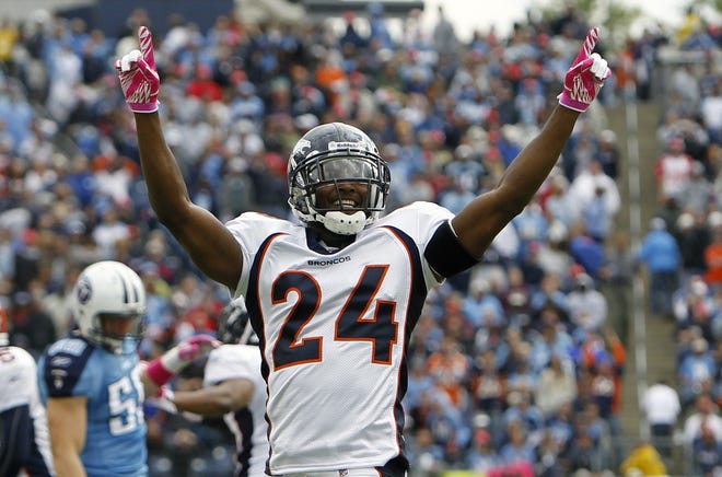 Denver Broncos cornerback Champ Bailey, shown on Oct. 30, 2010, will be inducted into the Pro Football Hall of Fame in Canton, Ohio on Aug. 3, 2019. [MARK HUMPHREY/AP FILE PHOTO]