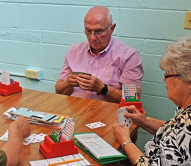Edward Schusler, who often plays bridge at the Corning Senior Center, was on a team that won the North American Bridge Championship. [James Post/The Leader]
