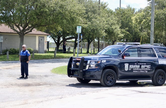 The St. Augustine Police Department and St. Johns County Sheriff's Officer were able to track down a man accused of shooting another man at Eddie Vickers Park in Lincolnville on Tuesday morning. [TRAVIS GIBSON/THE RECORD]