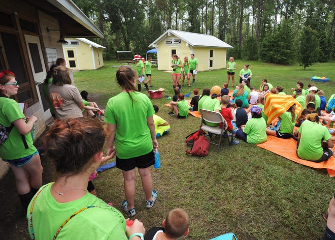 Girl Scouts perform during a reading of Dr. Seuss for special needs campers at Camp Smile in 2017 at the Girl Scout Council's North Fork Leadership Center in Middleburg. [Will Dickey/Florida Times-Union[
