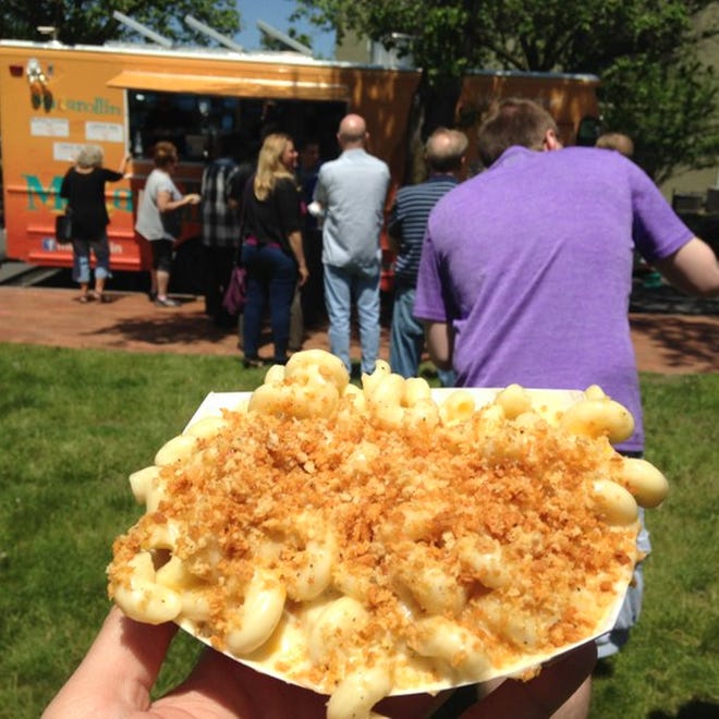 Food trucks, including Macarollin with macaroni and cheese, will again gather at the fairgrounds Saturday for the Cape Cod Food Truck Festival. [FOOD TRUCK FESTIVALS OF AMERICA]