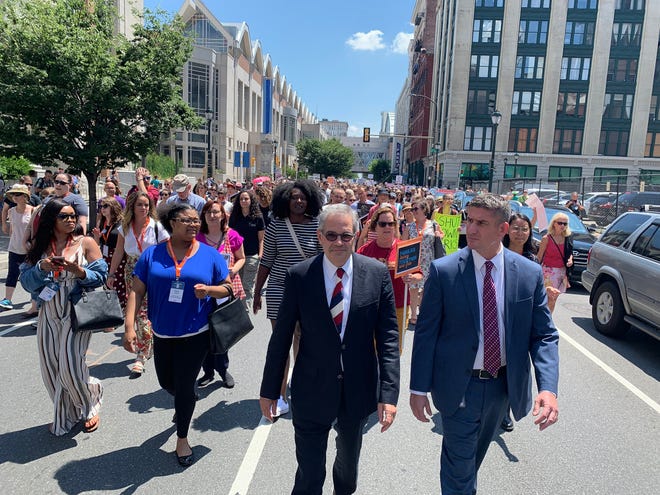 Philadelphia District Attorney Larry Krasner, middle, a barb-throwing progressive, is pushing to change decades-old criminal justice policies. (Del Quentin Wilber/Los Angeles Times/TNS)