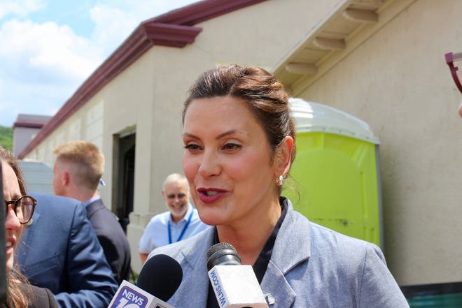 This July 17 file photo shows Gov. Gretchen Whitmer at the Ionia Free Fair. (Arpan Lobo/Sentinel Staff)