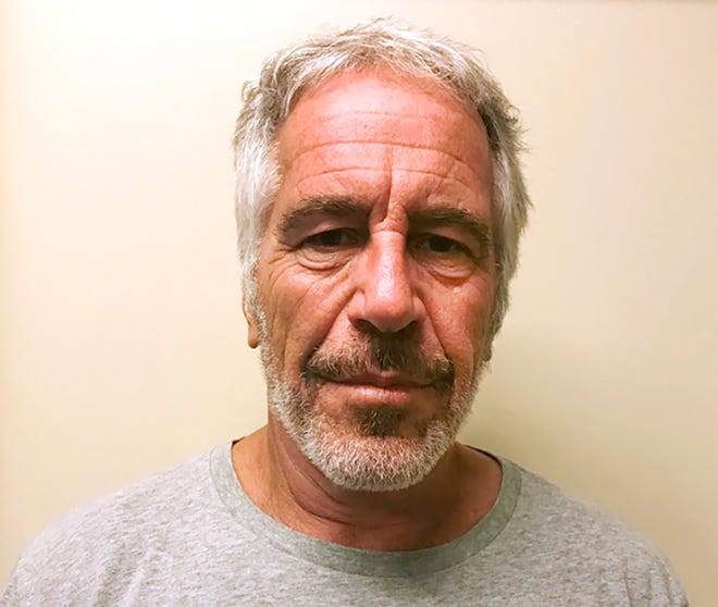 FILE - This March 28, 2017, file photo, provided by the New York State Sex Offender Registry shows Jeffrey Epstein. The retail titan behind Victoria's Secret says the financier Jeffrey Epstein misappropriated “vast sums” of his fortune while managing his personal finances. Ohio billionaire Leslie Wexner said in a letter Wednesday, Aug. 7, 2019 that he recovered “some of the funds” but severed ties with Epstein in 2007 as sexual abuse allegations first surfaced against him in Florida. (New York State Sex Offender Registry via AP, File)
