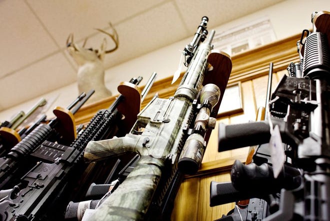 Guns at McBride's Guns in Austin in 2013. [Callie Ricmond for The Texas Tribune]