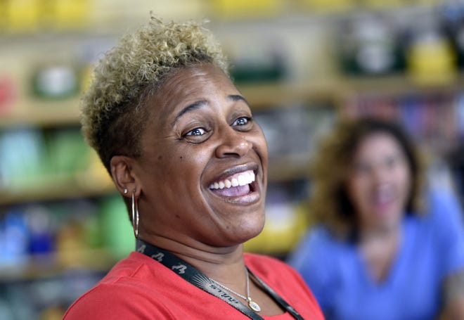 Ronnique Major-Hundley, a fifth grade teacher at Emma E. Booker Elementary School, has been teaching for 25 years. [HERALD-TRIBUNE STAFF PHOTO / THOMAS BENDER]