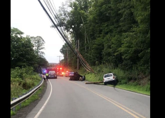 Berlin police posted video of this July 23 crash on Route 62 in an effort to illustrate the dangers of distracted driving. [Photo/Berlin Police Department]