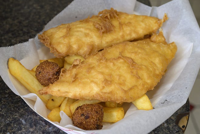 Traditional fish and chips are served for $8.25 at Clermont Fish House. [Cindy Sharp/Correspondent]