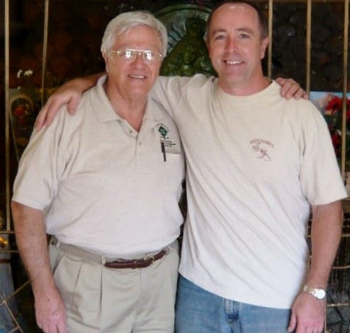 Paul Vitello, right, with his late father, Joseph, on one of the Constanza Medical Mission trip to the Dominican Republic. Deacon Joseph Vitello formed the Constanza Medical Mission in 2004.