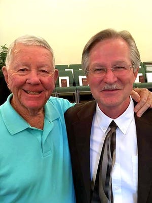 Billy Gray, left, president of Billy Gray Ministries and pastor of The Gathering church, stands with the Rev. Steve Carter, pastor of the Galilean Independent Baptist Church. [CONTRIBUTED PHOTO]