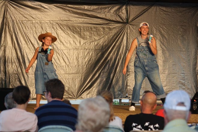 Alexa and Eliza Kerley perform at the 2018 Manito Popcorn Festivals lip sync contest. The 2019 Popcorn Festival is scheduled for Aug. 30 - Sept. 1. PHOTO COURTESY OF RAYEANN MEEKER