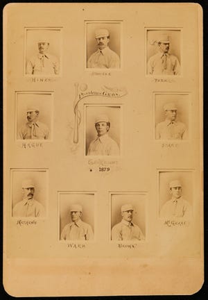 This "cabinet card" of the 1879 Providence Grays sold at auction Sunday for $30,000. [Robert Edward Auctions photo]