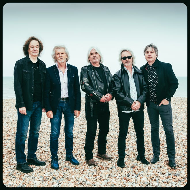 The Zombies will perform Sunday at Payomet Performing Arts Center in North Truro. Band members are, from left, Colin Blunstone, Rod Argent, Steve Rodford, Tom Toomey and Soren Koch. [PAYLEY PHOTOGRAPHY]