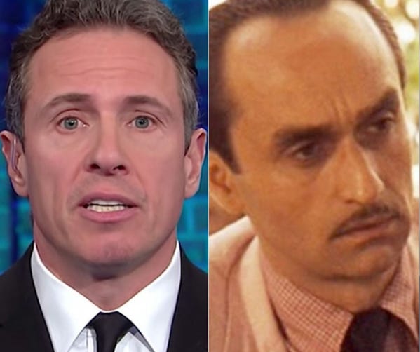 CNN Anchor Chris Cuomo, left, and actor John Cazale, who played Fredo Corleone in "The Godfather."