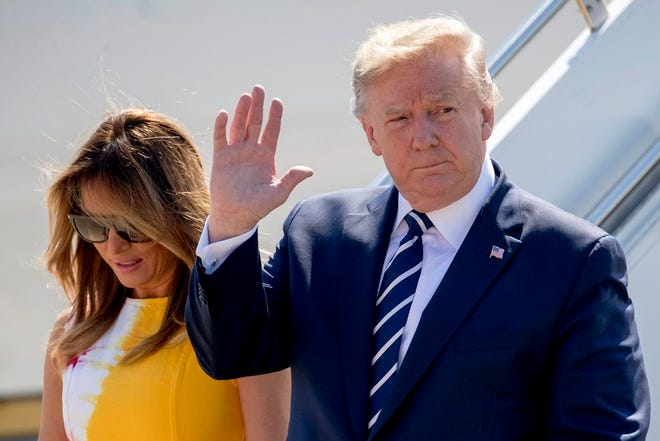 U.S President Donald Trump and first lady Melania Trump arrive in Biarritz, France, on Saturday for the G-7 summit. Trump fired off on Twitter, declaring American companies "are hereby ordered to immediately start looking for an alternative to China." He later clarified that he was threatening to make use of the International Emergency Economic Powers Act in the trade war, raising questions about the wisdom and propriety of making the 1977 act used to target rogue regimes, terrorists and drug traffickers the newest weapon in the clash between the world's largest economies.