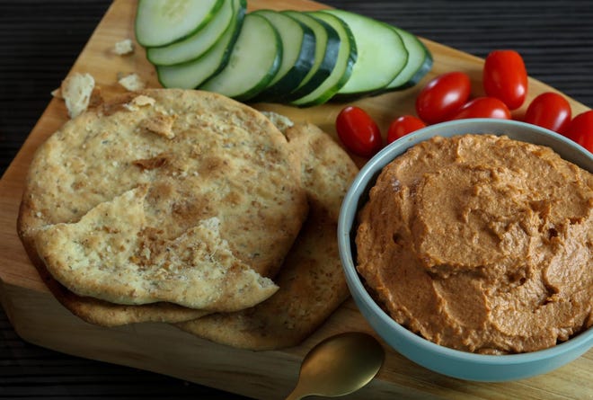 Muhammara means "reddened" in Lebanese Arabic, and you can easily see why. (Abel Uribe/Chicago Tribune/TNS)