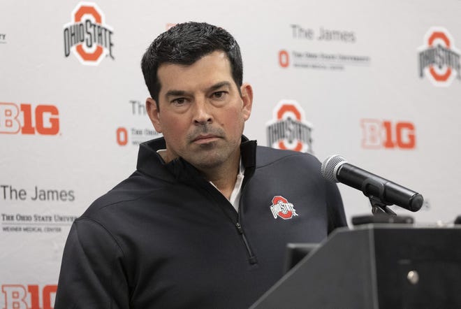 Ohio State coach Ryan Day won't address injuries during the season on the recommendation of the team’s medical staff and school administrators. [Adam Cairns/Dispatch]