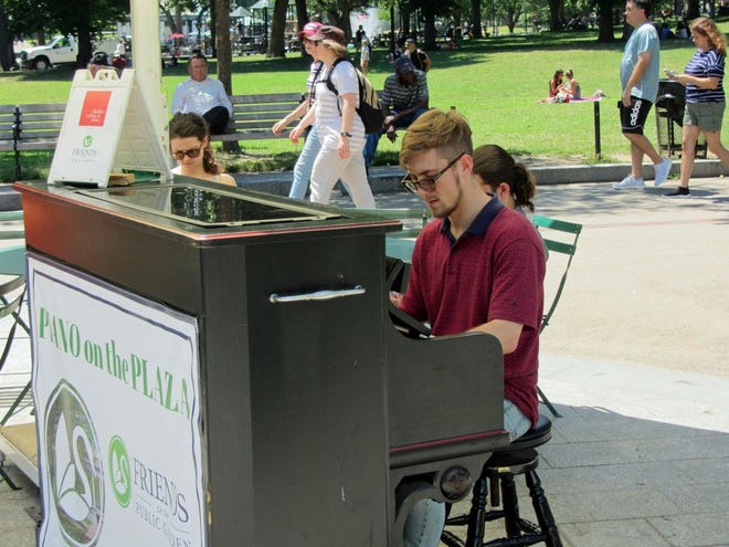 Visitors to the Boston Common get to enjoy music during the day.