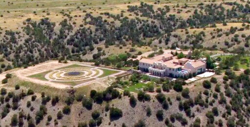 FILE - This Monday, July 8, 2019 photo shows Jeffrey Epstein's Zorro Ranch in Stanley, N.M. New Mexico's attorney general urged officials Thursday, Aug. 29, 2109, to retake state trust land that had been leased to Jeffrey Epstein's ranch, saying the financier's bid for the scrubby, desert acreage meant for cattle grazing should not have been granted. (KRQE via AP, File)