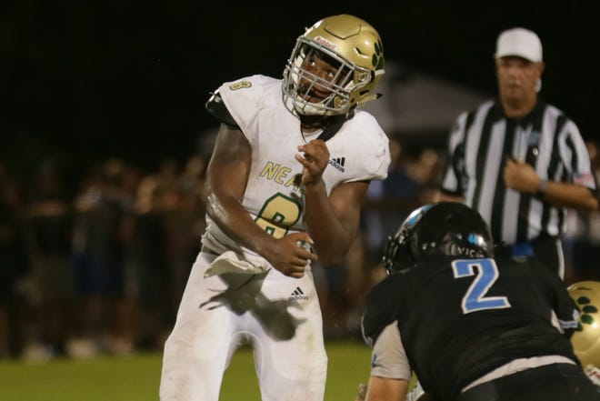 Nease quarterback Joe Nieves threw for a touchdown and ran for another in his team's 21-14 Week 1 setback against Ponte Vedra. Nieves and the Panthers will look for their first win in Friday's home opener against Creekside. [Will Brown/ The Record]