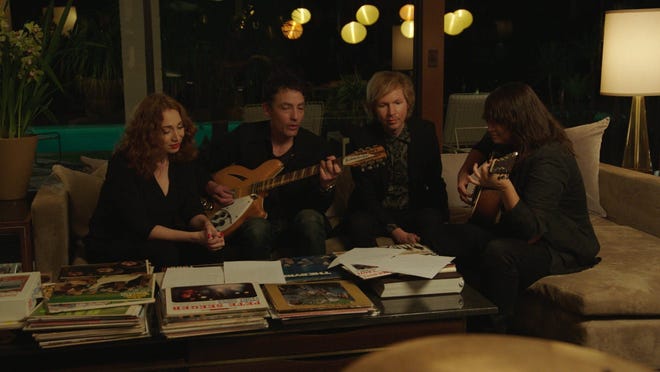 Regina Spektor, from left, Jakob Dylan, Beck and Cat Power in "Echo in the Canyon." [Contributed by Greenwich Entertainment]