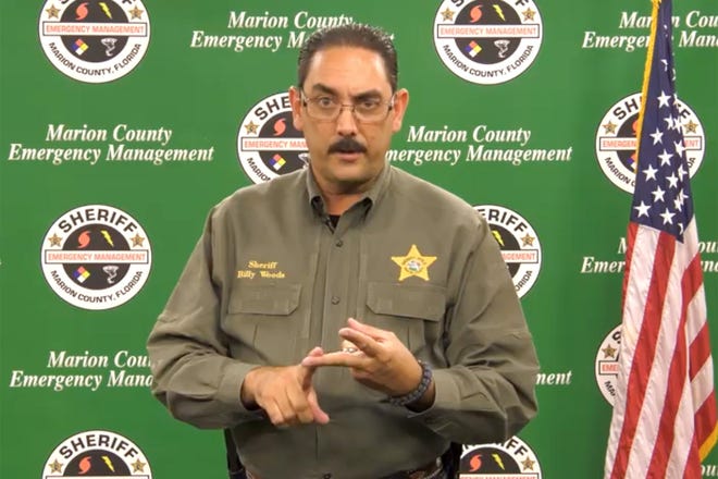 Marion County Sheriff Billy Woods speaks during a video posted to the MCSO Facebook page Tuesday night. [MCSO via Facebook]