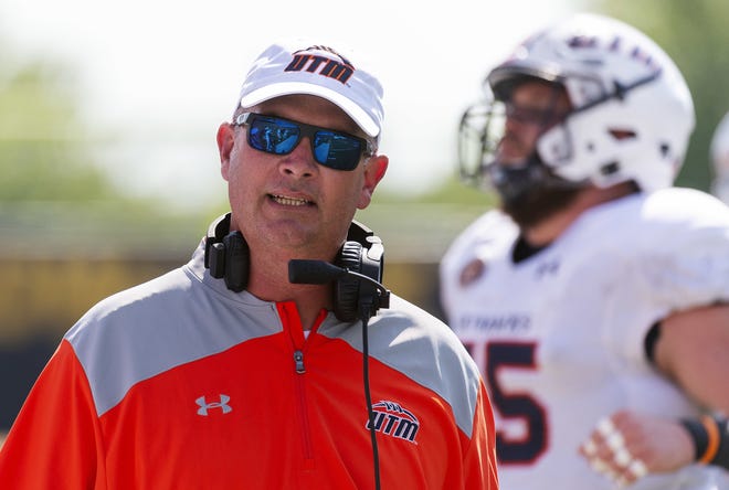 University of Tennessee-Martin coach Jason Simpson brings his team into Gainesville on Saturday to face the Florida Gators for the first time. [L.G. Patterson/The Associated Press]