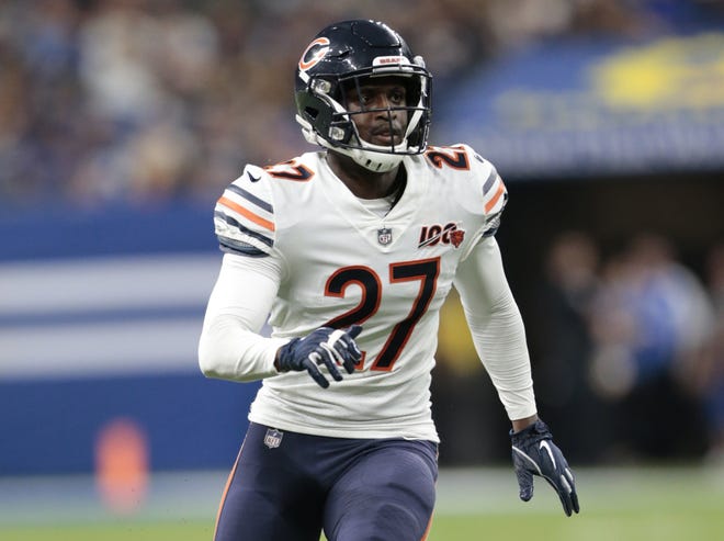 Chicago Bears defensive back Sherrick McManis plays during the 2019 preseason against the Indianapolis Colts. In the season opener, McManis played his 100th game as a member of the Chicago Bears. [AP Photo/AJ Mast]