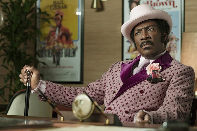 This image released by Netflix shows Eddie Murphy in a scene from "Dolemite Is My Name.” [FRANCOIS DUHAMEL/NETFLIX VIA ASSOCIATED PRESS]