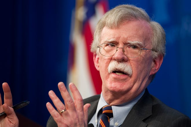 In this Dec. 13, 2018, file photo, national security adviser John Bolton unveils the Trump Administration's Africa Strategy at the Heritage Foundation in Washington. [AP Photo/Cliff Owen, File]