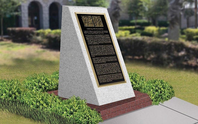 The Lake County Commission on Tuesday approved the purchase and wording of a Groveland Four memorial, which will sit outside the county's old courthouse. [Submitted]